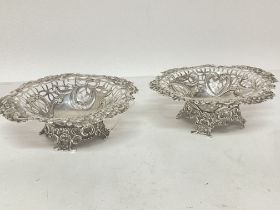 Pair of silver hallmarked Bon Bon dishes , postage