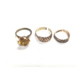 Three 9ct gold rings. Total weight 10.6g