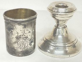 A collection of silver hallmarked items including