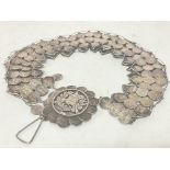 Silver Egyptian coin belt, 165g approximately. Pos