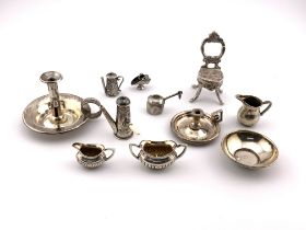 A collection of miniature novelty silver items (B)