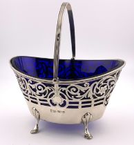 A hallmarked silver sugar basket by Joseph Rodgerâ