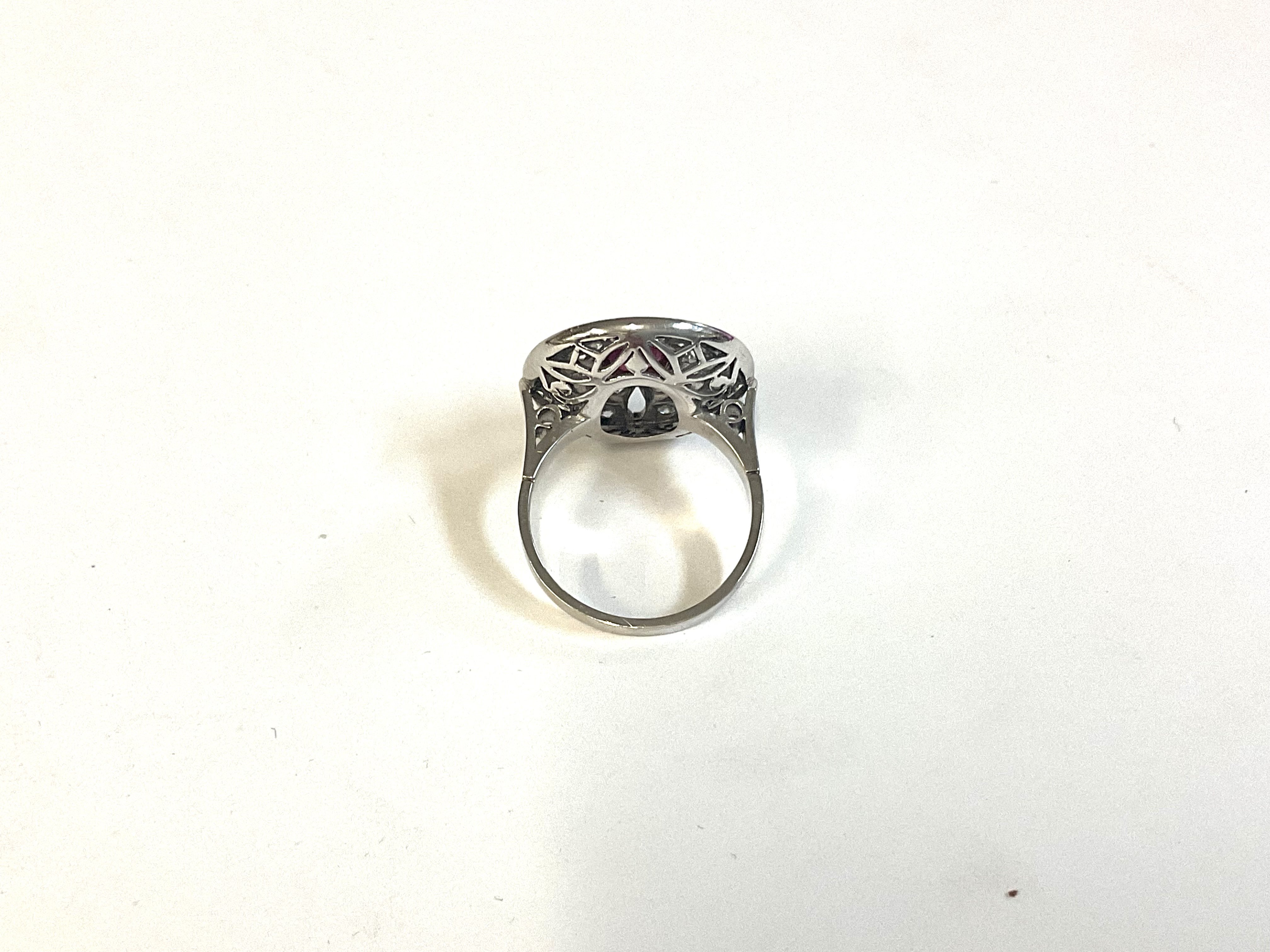 An art deco style cocktail platinum mount ring ins - Image 4 of 5