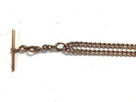 A 9ct gold watch chain. 45cm and 38.9g