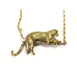 An 18ct gold leopard necklace by Harriet Glen. The