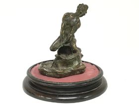 A Victorian bronze figure on a base ,18cm tall. po