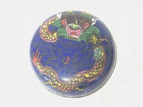 Cloisonne enamel box, decorated with a portrayal o