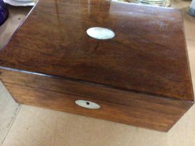 A rosewood sewing box . NO RESERVE