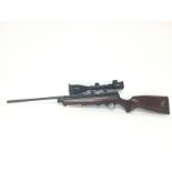 A SMK 5.5mm/.22 calibre bolt action air rifle with oversized double gun hard case