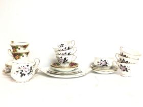 A Royal Albert Queens Messenger porcelain tea set, with some Old Country Rose cups and saucers.