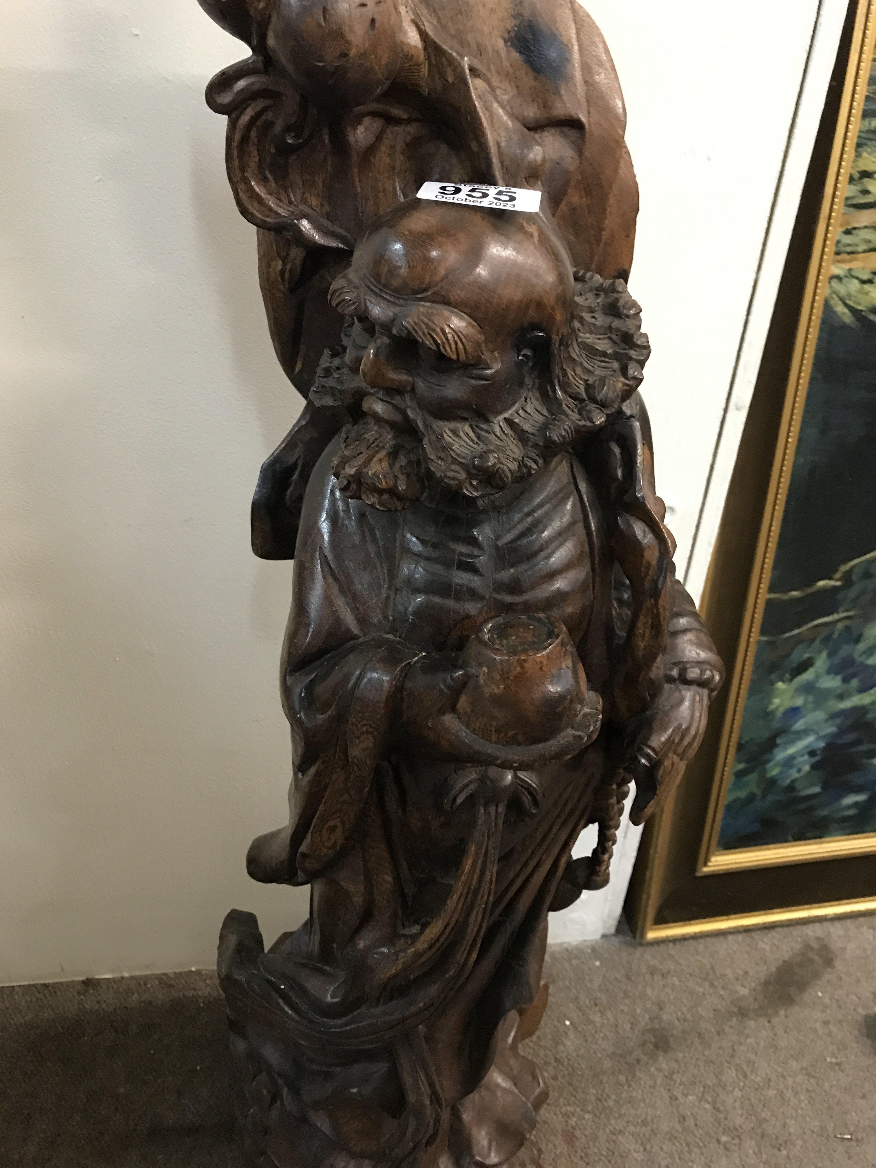 A large Chinese root carving in the form of a elde - Image 2 of 2