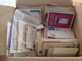 Large, heavy Box. Pot-pouri of covers and cards (many 100s) from around the world. All reigns from