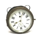 Vintage brass cased ships clock with key, postage