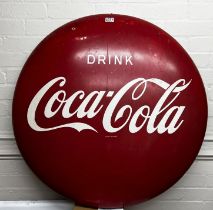 A Large vintage Coca Cola button, 91.5cm Dimeter.
