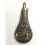 A god quality copper powder flask decorated with g