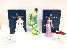 A collection of Royal Doulton figurines including