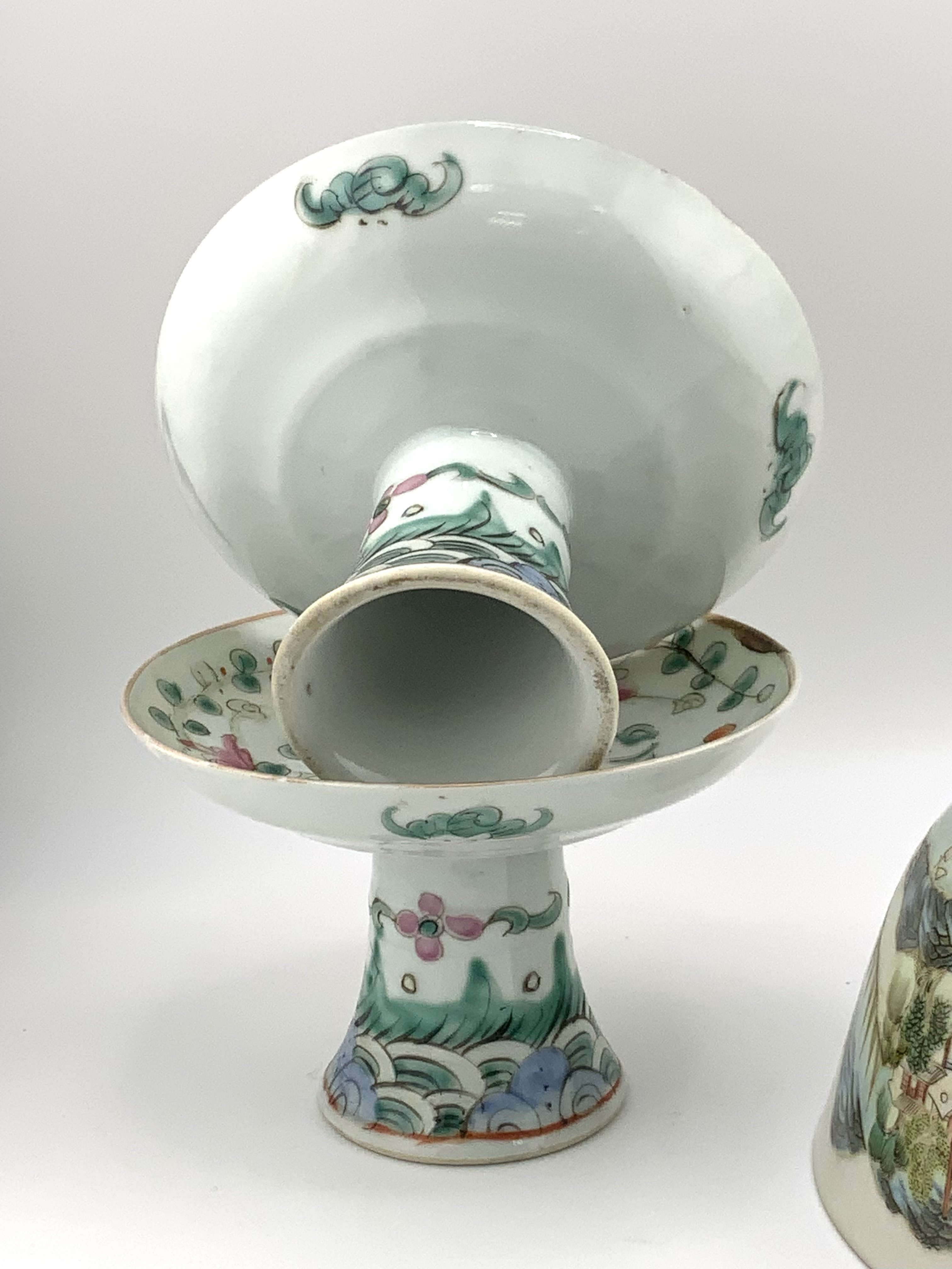 1 Cantonese porcelain together with 2 Cantonese po - Image 4 of 4