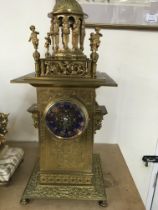 A Victorian brass Tower clock of classical design