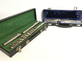 Two boxed flutes , F Buisson Milan & W.T Armstrong