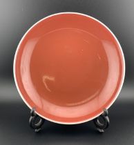 A Chinese Oxblood red monochrome porcelain dish. 1