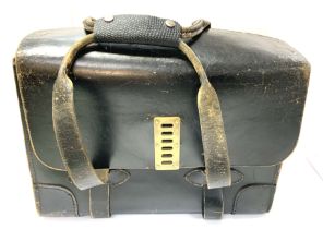 An vintage American USAF Vietnam pilots leather bag, stamped to inside. (D) NO RESERVE