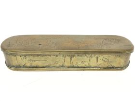 Late 18th century Brass Dutch Tobacco box. 3cm tal