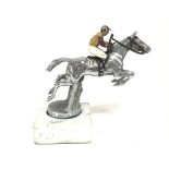 Chrome car mascot circa 1950s of a show jumping ho