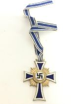 The Cross of Honor of the German Mother, 16th December 1938 gold class. Postage category A