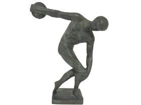 A bronze figure of The Discobolos Of Myron, 18cm t