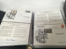 Two large extensive albums containing 50th Anniversary stamp covers World War II. (2)