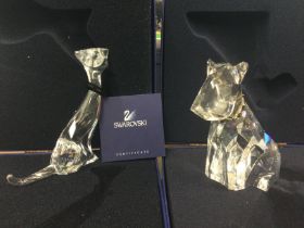 Two boxed Swarovski figures A 7685- dog with colla