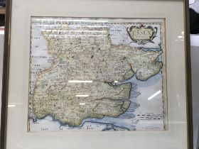 A framed map of Essex oil painting, painted by rob Morden. Approx 57cmx52xcm.