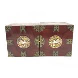 Wooden Asian folding jewellery box with mother of