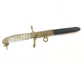 A Victorian midshipmans short Dirk with lions head