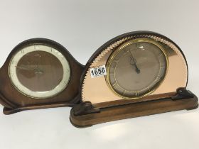 A mid 20th century design mantel clock with arched