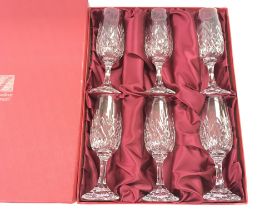 A cased box of six cristallerie glasses. No damage