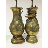 A pair of Japanese vases converted to lamps with r