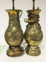 A pair of Japanese vases converted to lamps with r