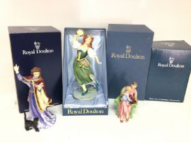 A collection of boxed Royal Doulton figures includ