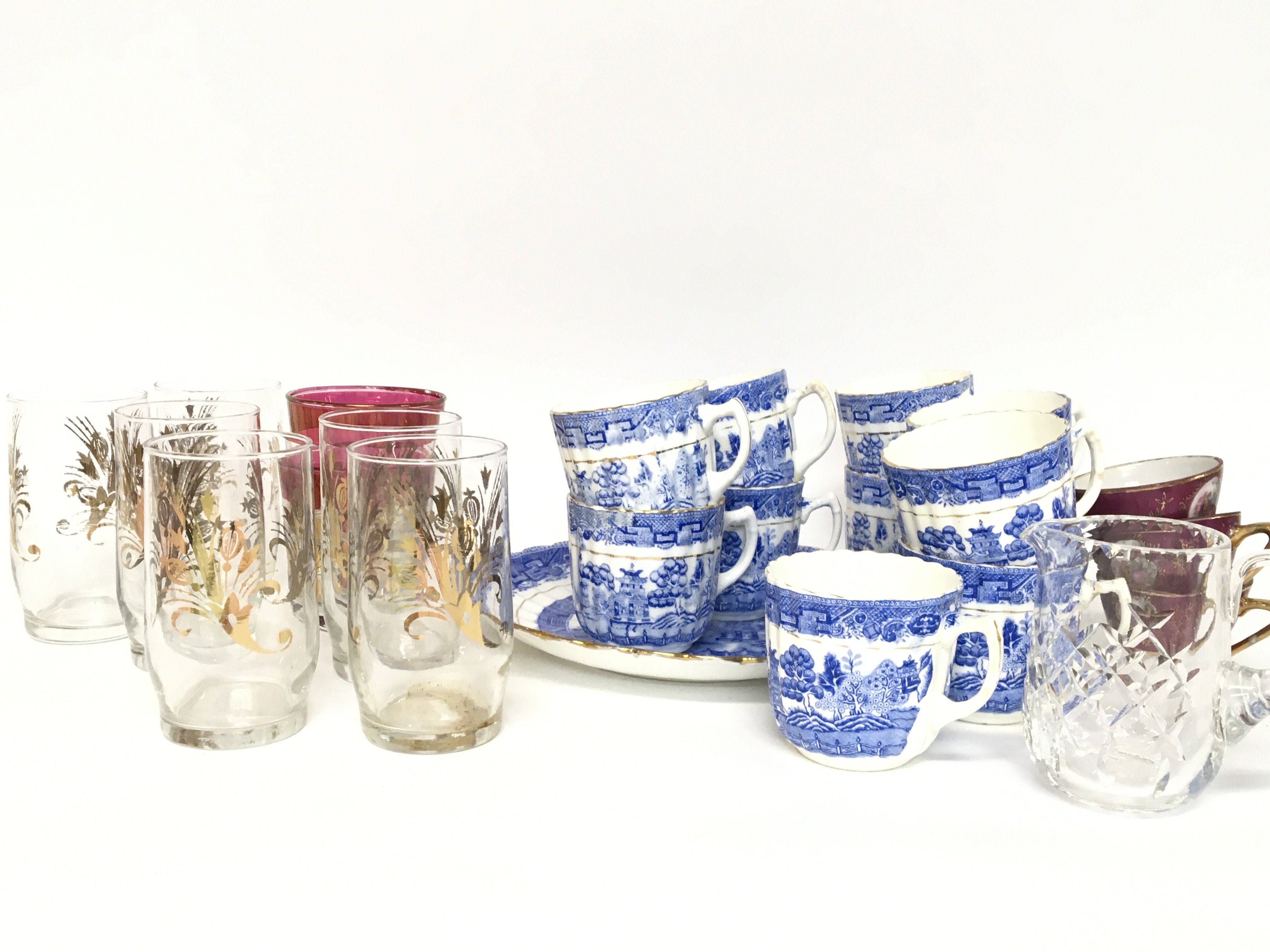 A collection of Gladstone China, Foreign cups and glasses. Postage category D