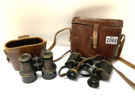 2 pairs of vintage binoculars to include a pair stamped G.P Goerz, Berlin and J.Motion & Co,
