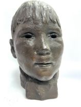 Phoebe Stabler (1879-1955). Bronze bust or a young male, signed to reverse Pheobe Stabler, dated