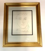 Pablo Picasso, LÃ¢ age de Soleil, framed and glazed etching. 47cm x 38.5cm