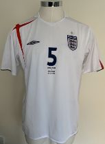 England 2005 Match Worn Football Shirt: Number 5 F