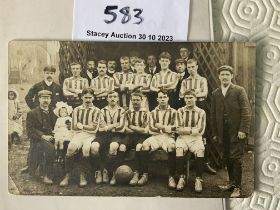 1906 Derby County Football Postcard: Team group wi