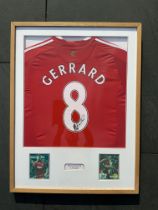 Steve Gerrard Signed Framed Liverpool Football Shi