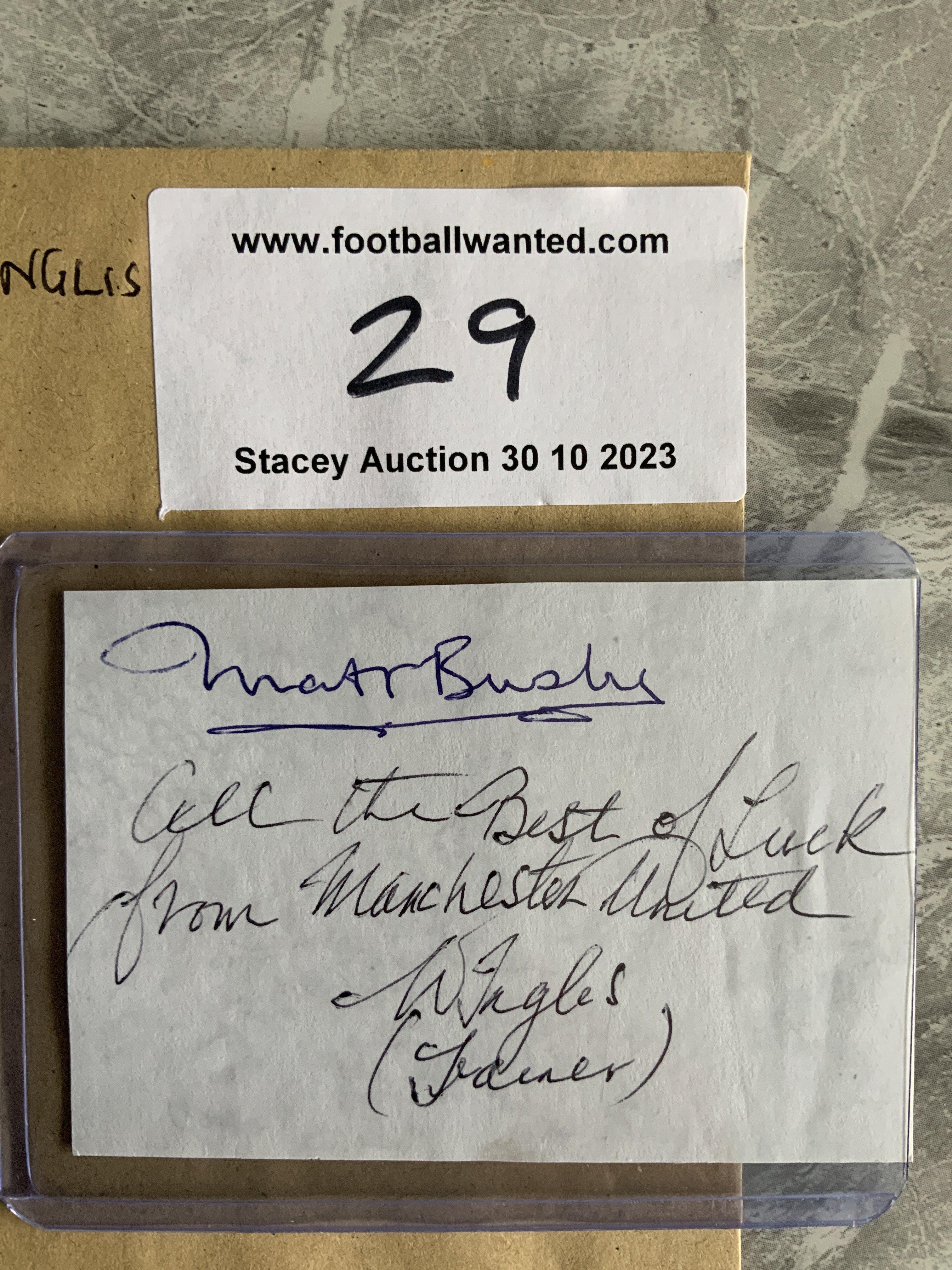 Busby + Inglis Signed Manchester United Card: Mana