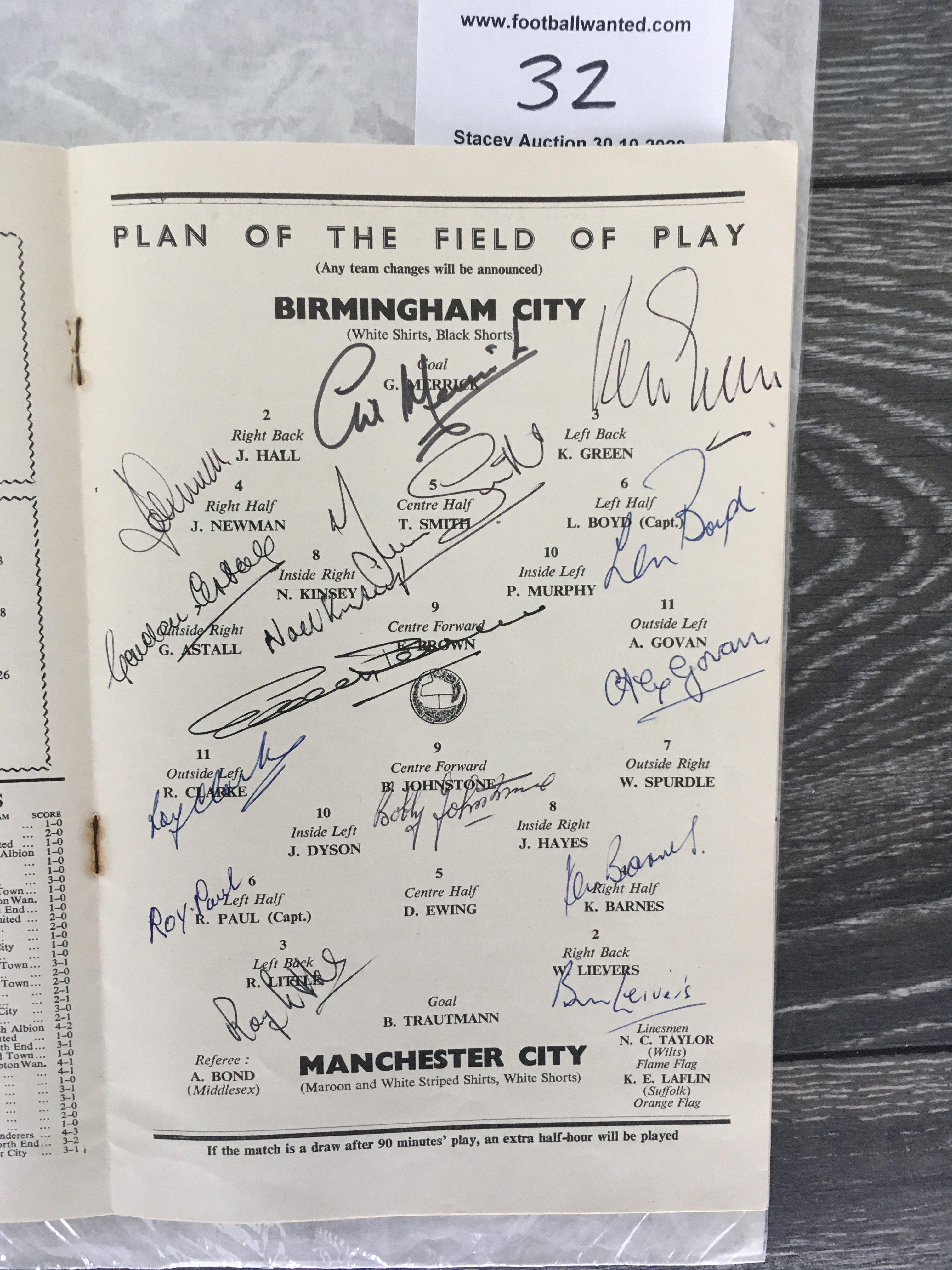 1956 FA Cup Final Multi Signed Football Memorabili