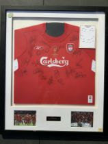 Liverpool Champions League 2005 Fully Signed Frame