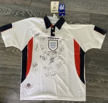 1998 England Fully Signed Football Shirt: Genuinel